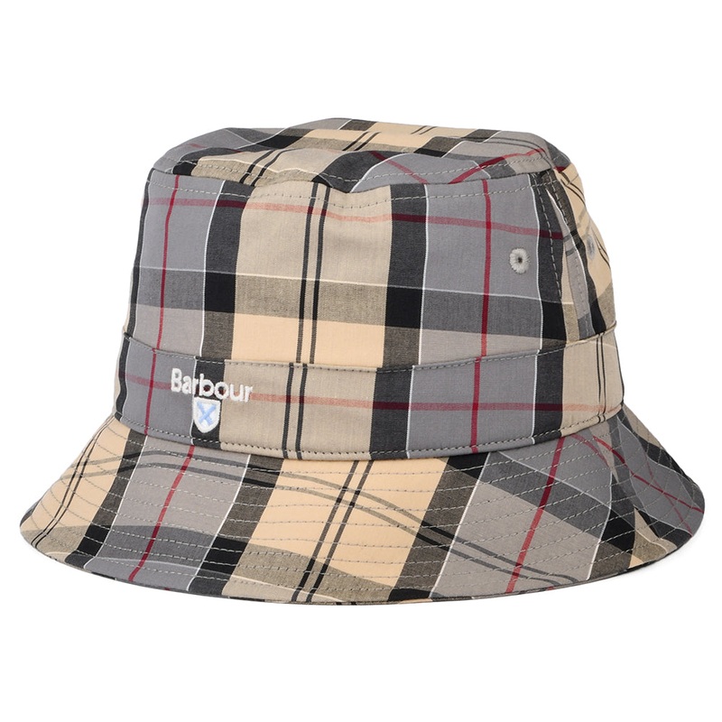 Barbour Hats Tartan Cotton Bucket Hat – Olive-Multi S