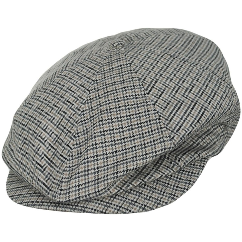 Brood Lightweight Houndstooth Plaid Newsboy Cap OFF WHITE/BLACK/GREY HOUNDSTOOTH S