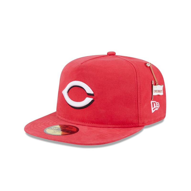 Cincinnati Reds Championship Side Flag 59FIFTY A-Frame Fitted Hat 7