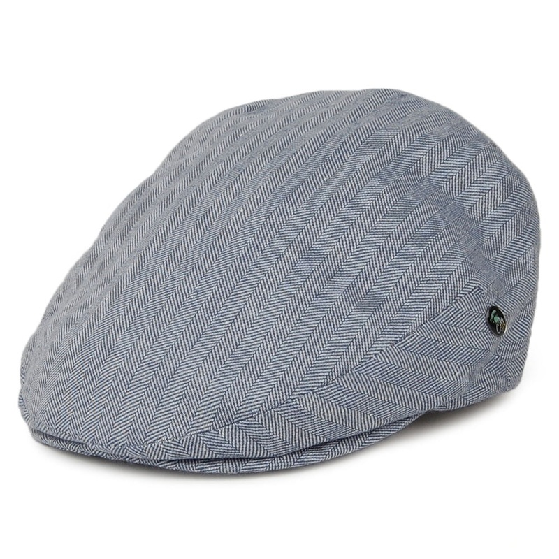 City Sport Promo Lightweight Herringbone Flat Cap – Blue 55