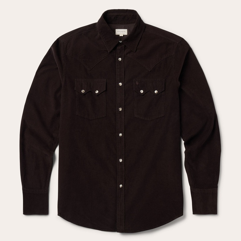 Corduroy Western Shirt Brown S