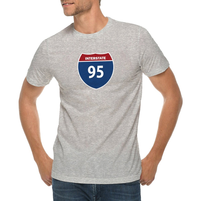 Interstate Highway 95 Graphic Design Deluxe Jersey T-Shirt Heather Grey XS