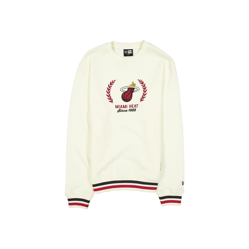 Miami Heat Throwback Chrome White Crewneck S