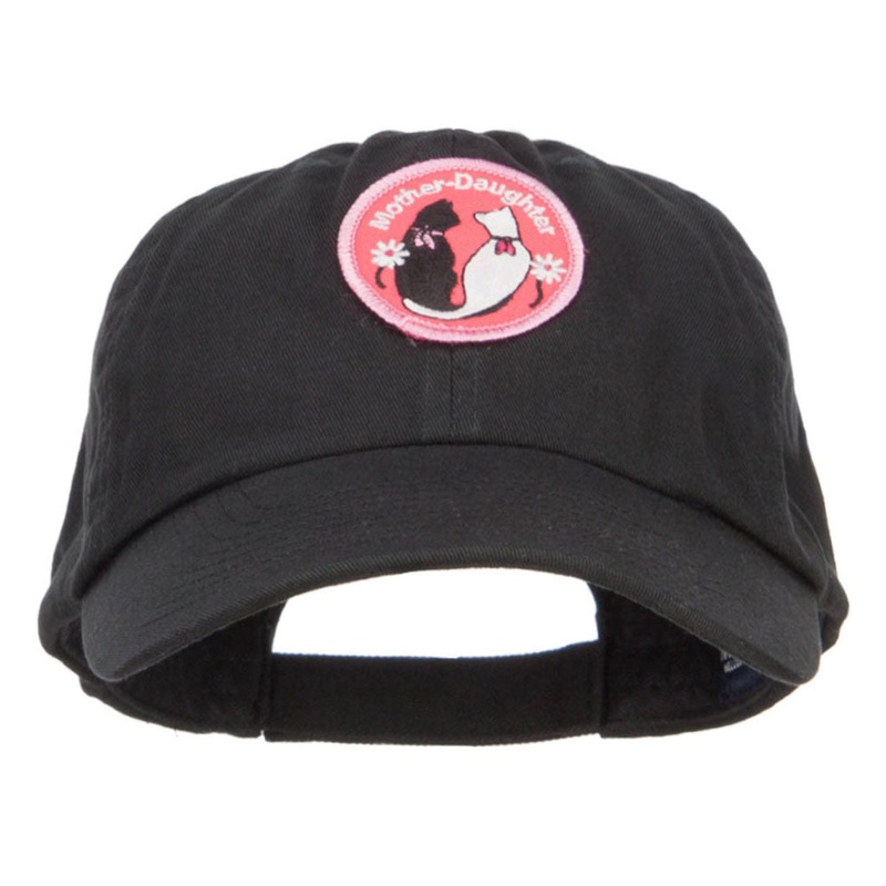 Mother Daughter Cats Patched Low Cap Black One Size