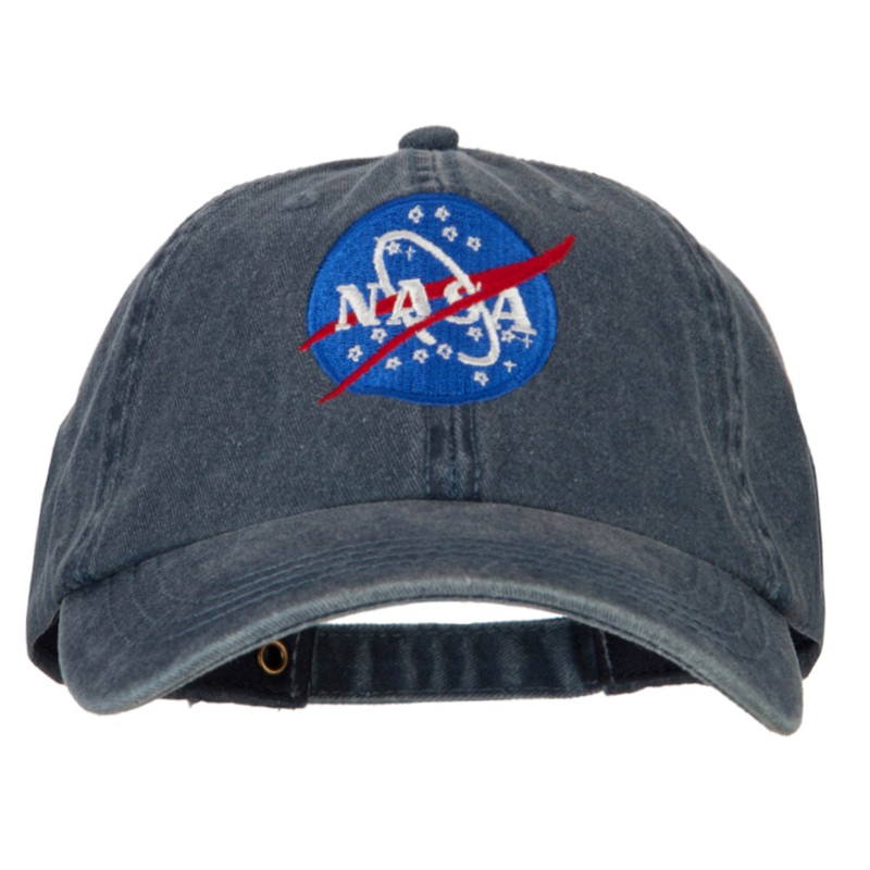 NASA Insignia Embroidered Big Size Washed Cap Navy XL-3XL