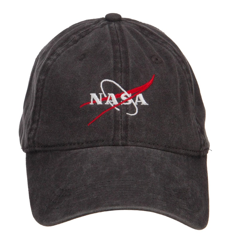 NASA Logo Embroidered Washed Cap Black One Size