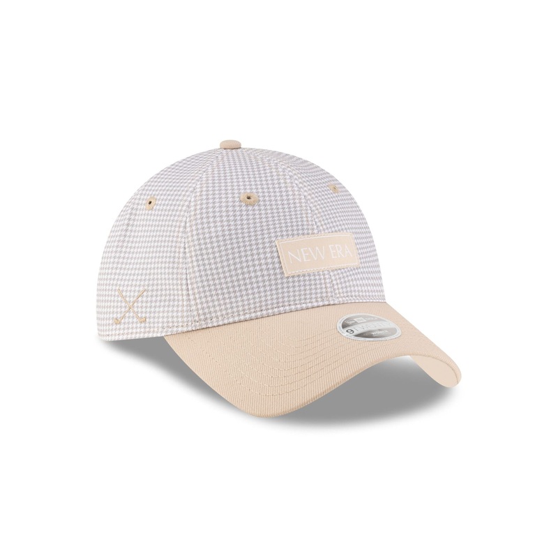 New Era Cap Houndstooth Beige 9TWENTY Adjustable Hat One Size