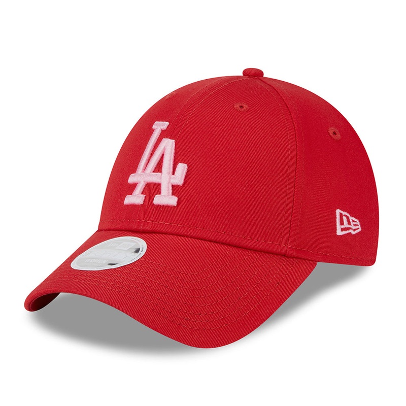 New Era Womens 9FORTY L.A. Dodgers Baseball Cap – MLB League Essential – Scarlet-Rose Adjustable