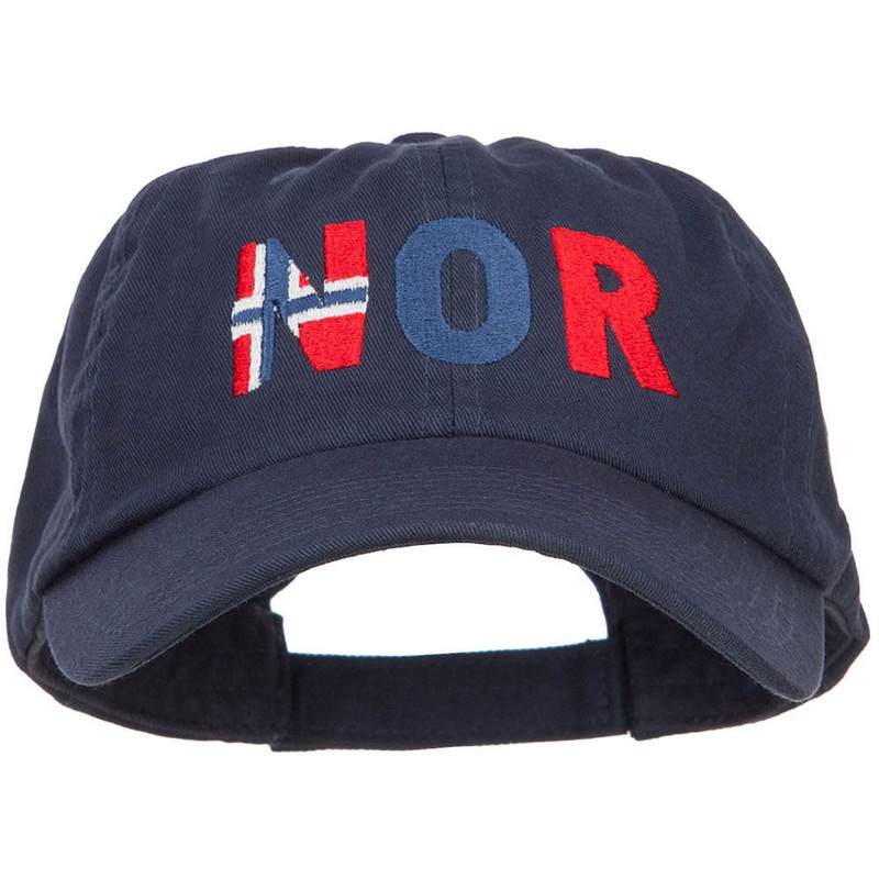 Norway NOR Flag Embroidered Low Profile Cap Navy One Size