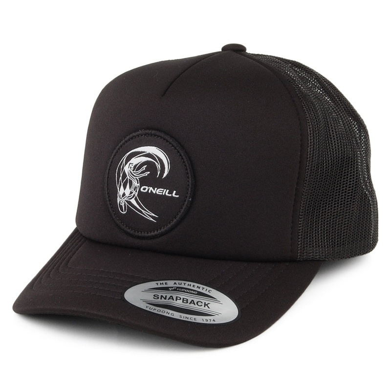 O’Neill Hats Original Surfer Circle Logo Trucker Cap – Black Adjustable