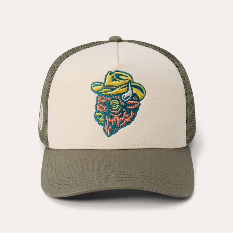Outlaw Trucker Hat Olive/Cream O/S
