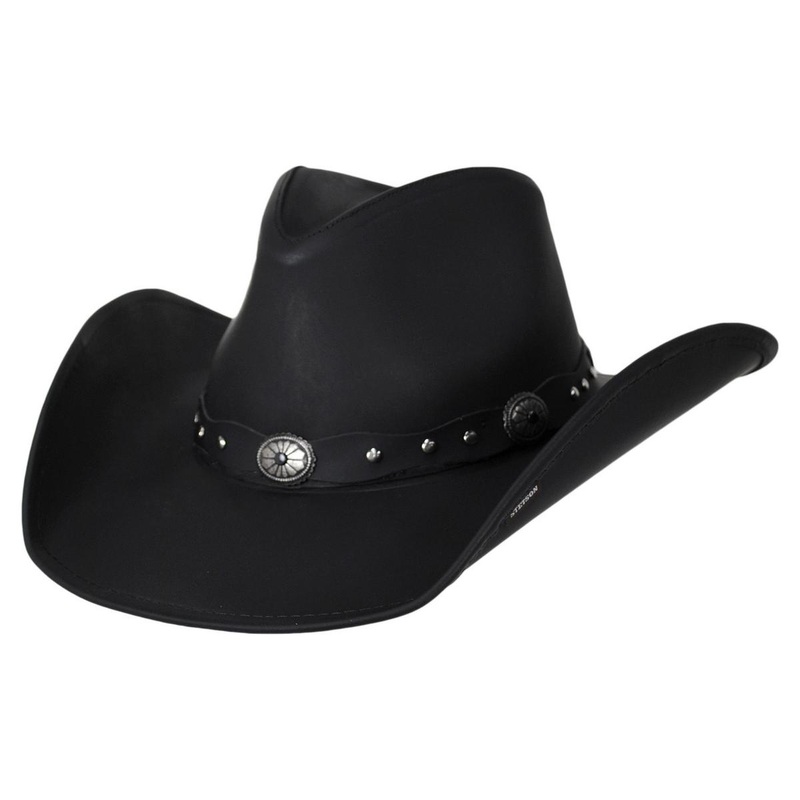Roxbury Leather Western Hat BLACK S