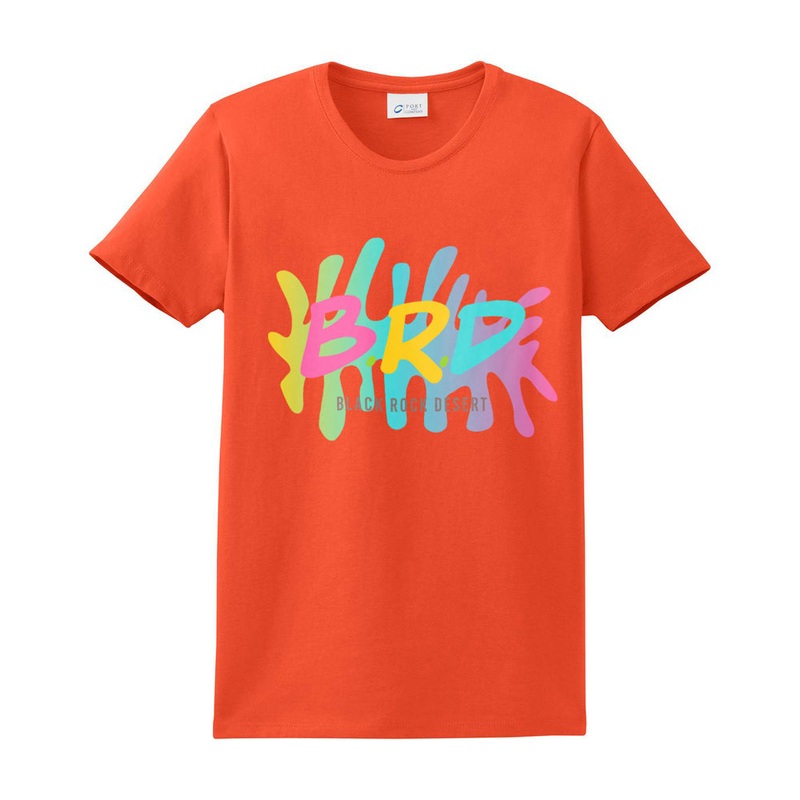 Splatter Desert Logo Soft Spun Cotton Essential Graphic Shirt Orange XL