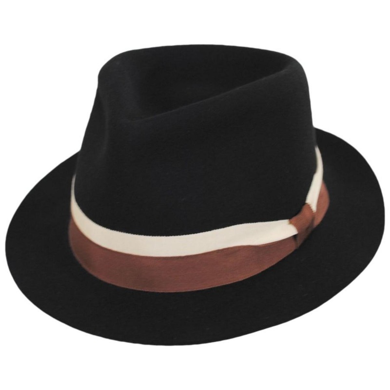 Wheeler Wool Felt Fedora Hat BLACK S