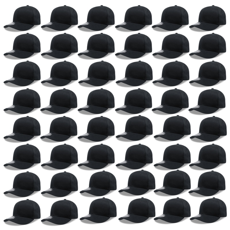 Wholesale Bulk Baseball Hats, Blank Vintage Pro Baseball Caps (48 Packs) – Decky 4802 Black