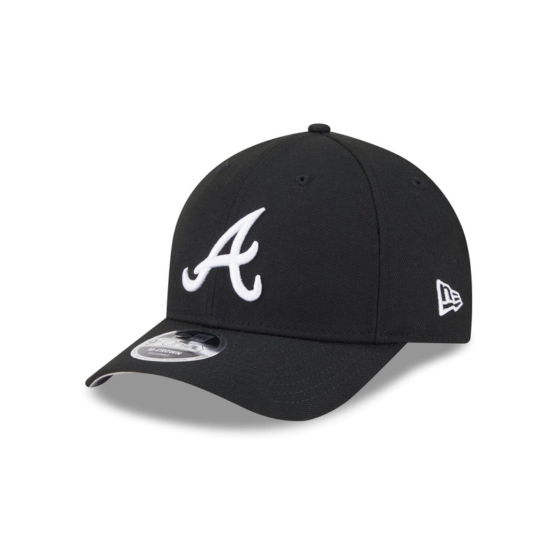 Atlanta Braves Black Authentic Collection 9FORTY M-Crown Snapback Hat One Size
