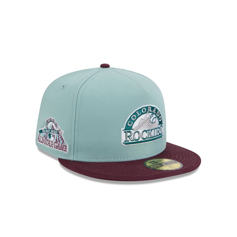 Colorado Rockies Beach Kiss Blue 59FIFTY A-Frame Fitted Hat 7