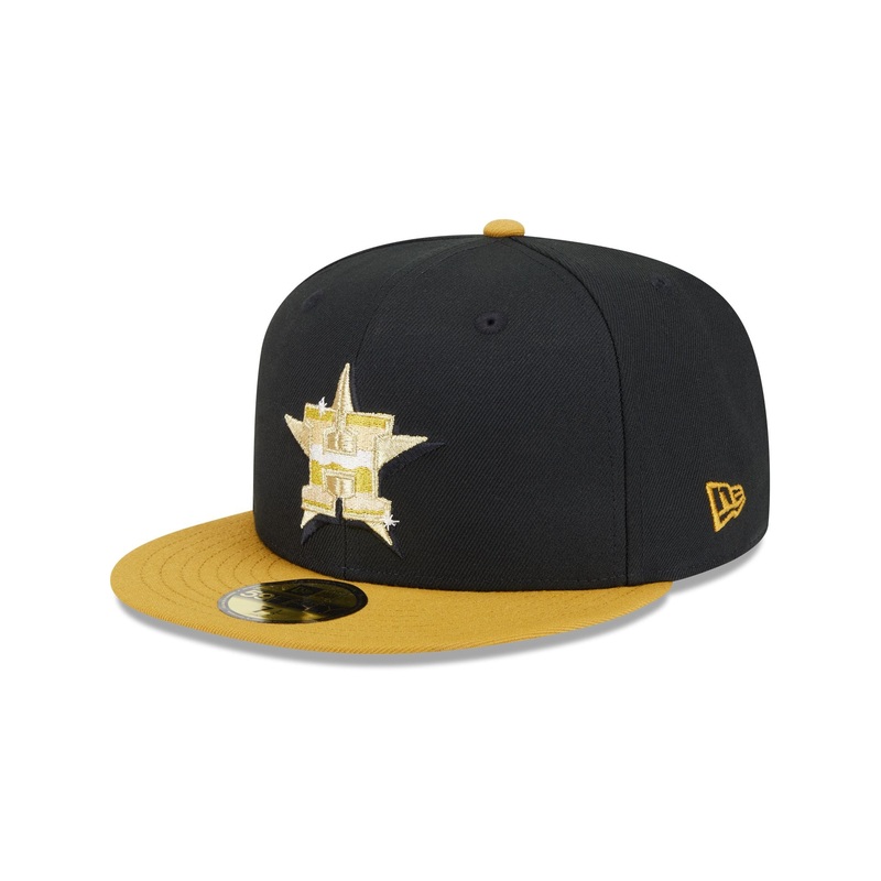 Houston Astros Metallic Gold Logo 59FIFTY Fitted Hat 7