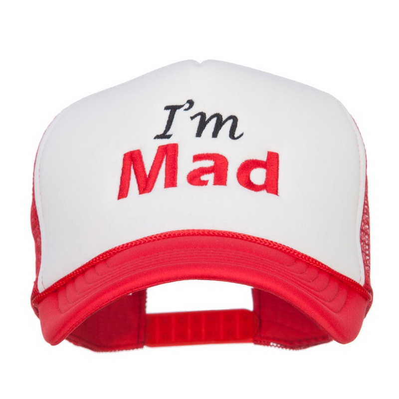 I’m Mad Embroidered Foam Mesh Cap Red White One Size