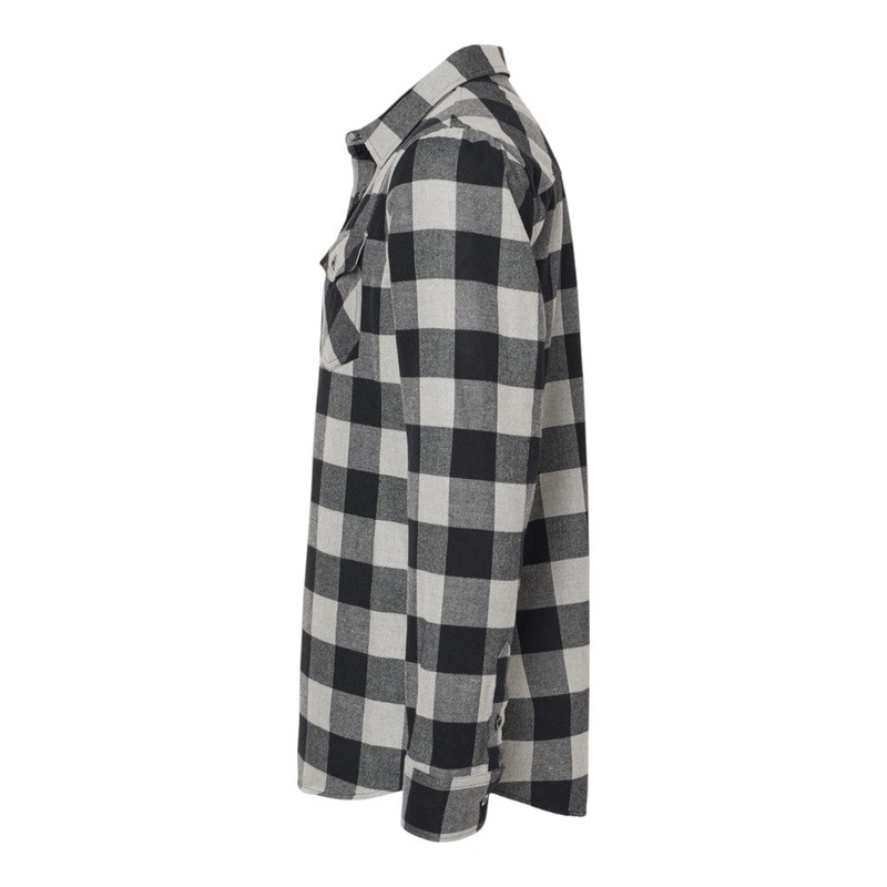 Independent Trading Co EXP50F Unisex Flannel Shirt Charcoal Heather/ Black XS