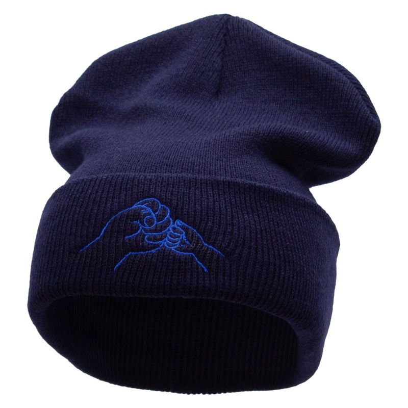 Made in USA Fist Greeting 12 Inch Solid Knit Cuff Long Beanie Dark Ash One Size