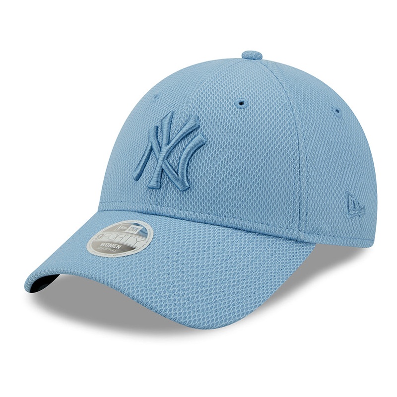 New Era Womens 9FORTY New York Yankees Baseball Cap – MLB Diamond Era – Sky Blue Adjustable