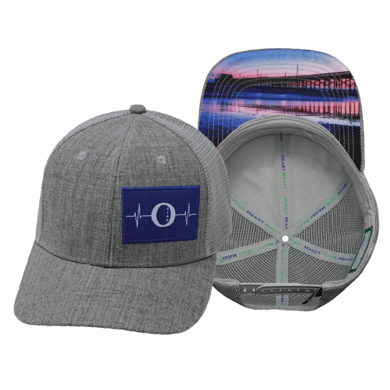 Oceanside “Oside” Hat – Baseball Hat Fit – Heather Gray / Gray – Trucker Mesh
