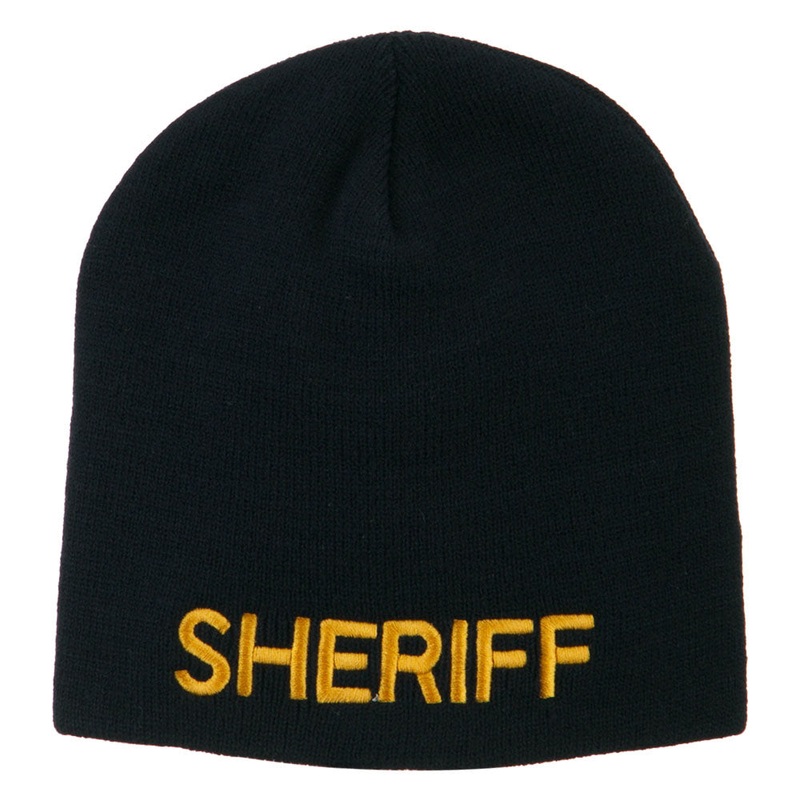 Sheriff Military Embroidered Beanie Navy One Size