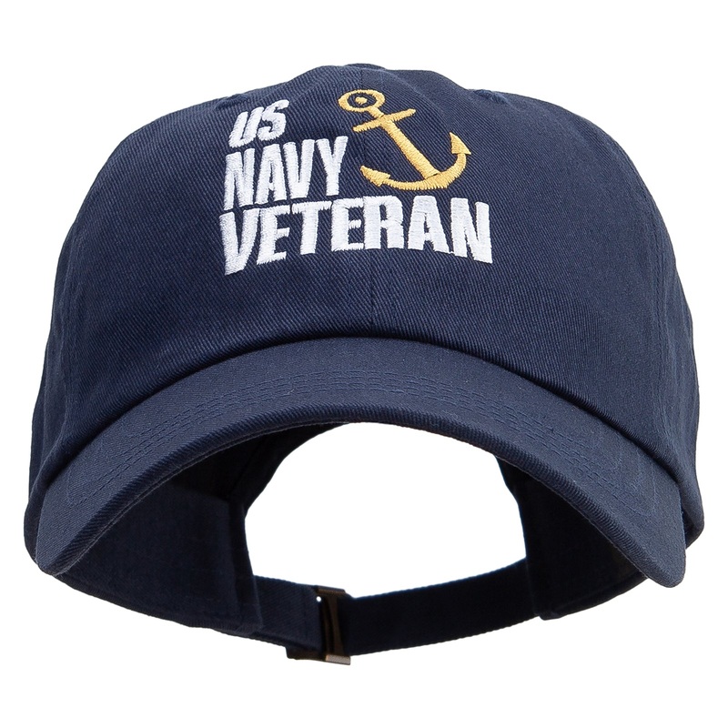 U.S. Navy Veteran Unstructured Low Profile 6 panel Cotton Cap Navy One Size