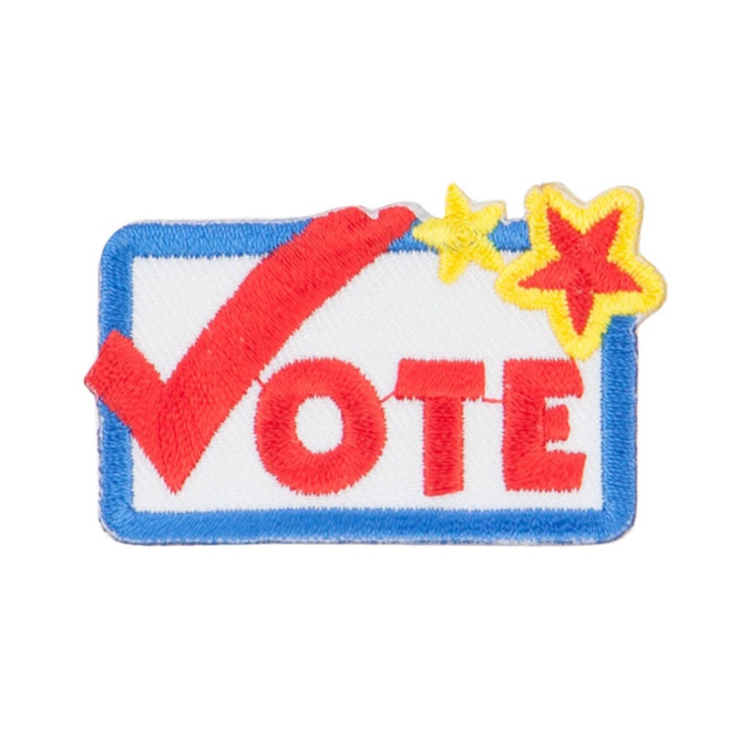 Vote Embroidered Patch Red One Size