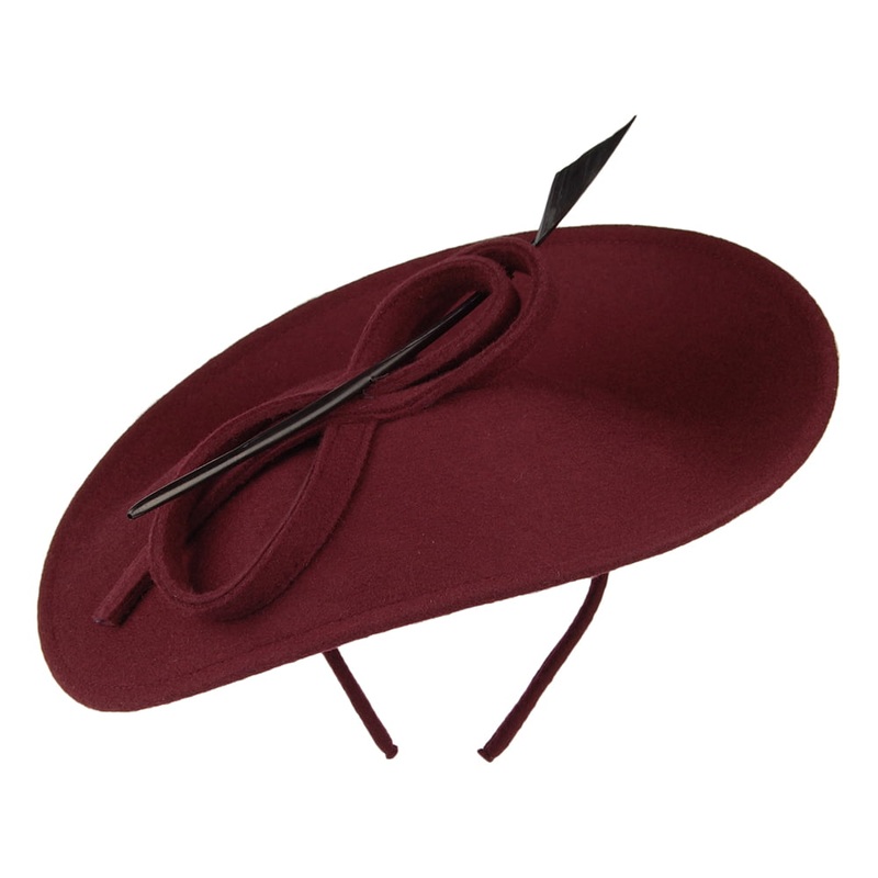 Whiteley Hats Athena Wool Disc Fascinator – Mulberry 1-Size