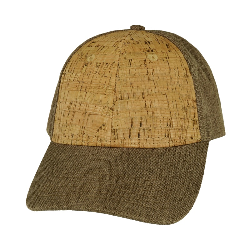 Blank – 6 Panel – Shallow Fit – Cork – Light Brown Hemp (Unisex) – Fabric Back