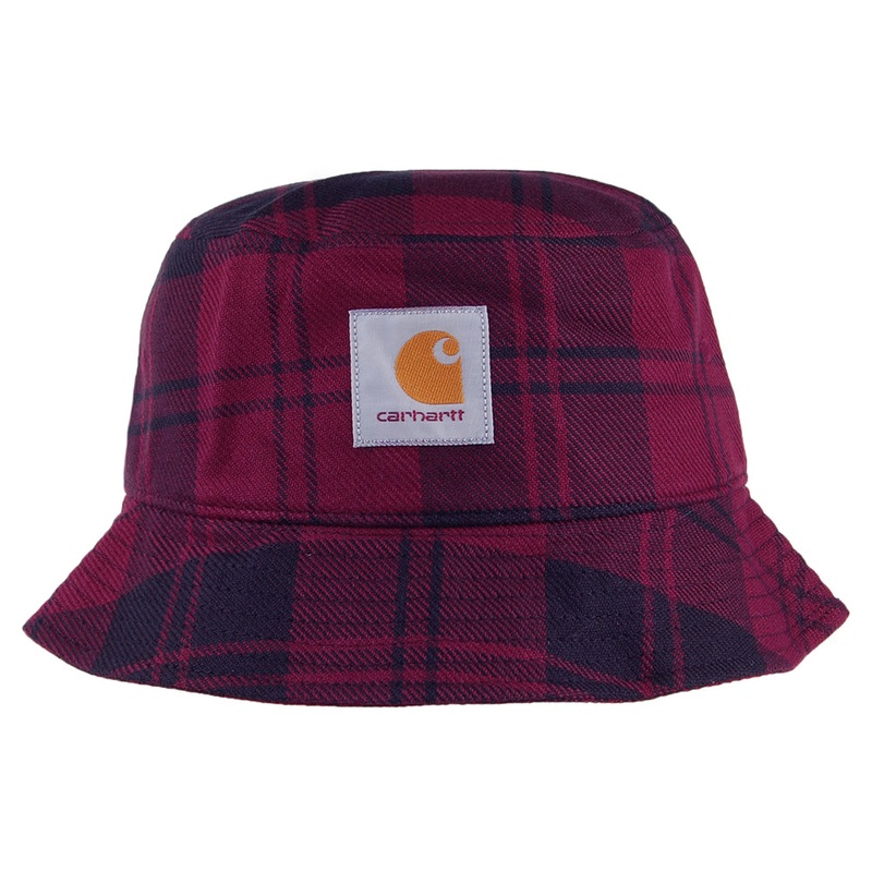 Carhartt WIP Hats Pulford Check Cotton Twill Bucket Hat – Burgundy-Black Small/Medium