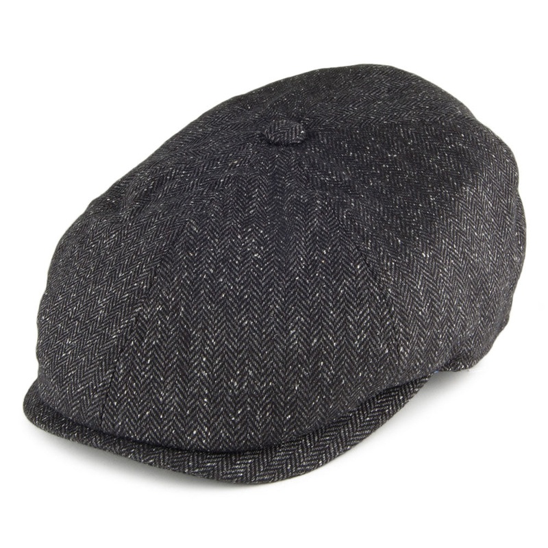 Failsworth Hats Silk Mix Hudson Newsboy Cap – Black S