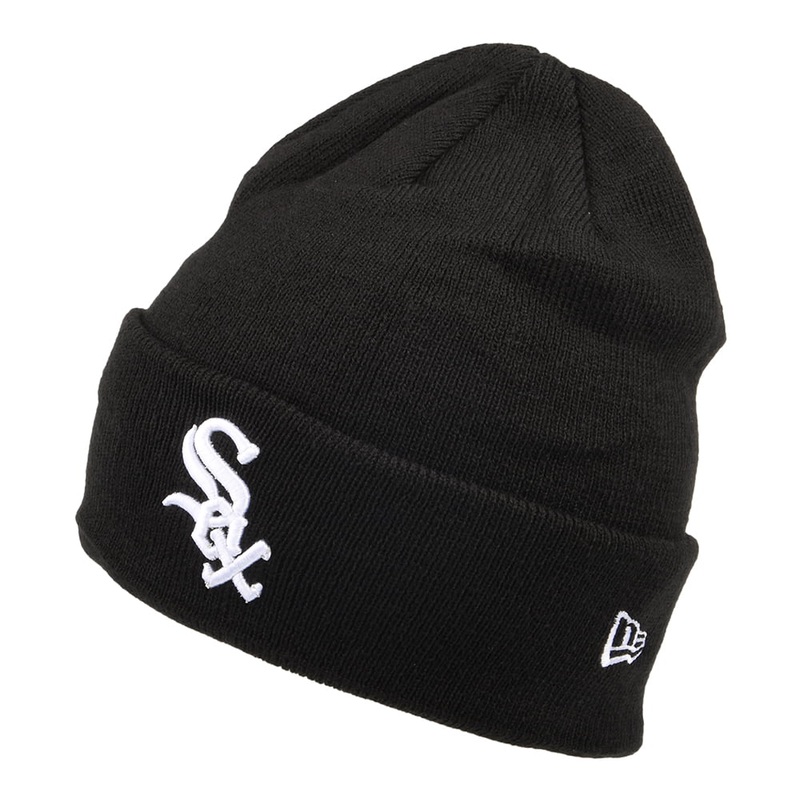 New Era Chicago White Sox Beanie Hat – MLB League Essential Cuff Knit – Black 1-Size