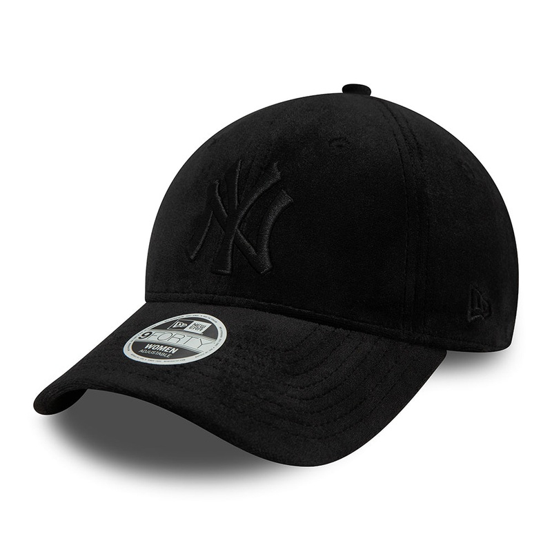 New Era Womens 9FORTY New York Yankees Snapback Cap – MLB Velour – Black Adjustable