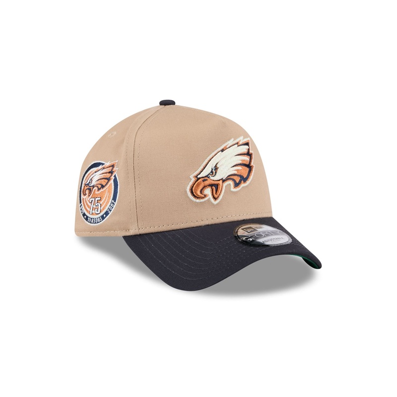Philadelphia Eagles Beige Khaki 9FORTY A-Frame Snapback Hat One Size