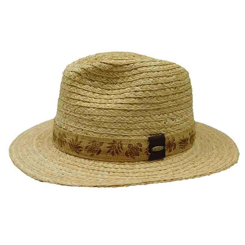 Rio Grande Raffia Safari Hat with Burnt Band – Scala Hats for Men Turtle S/M (22 3/8″)