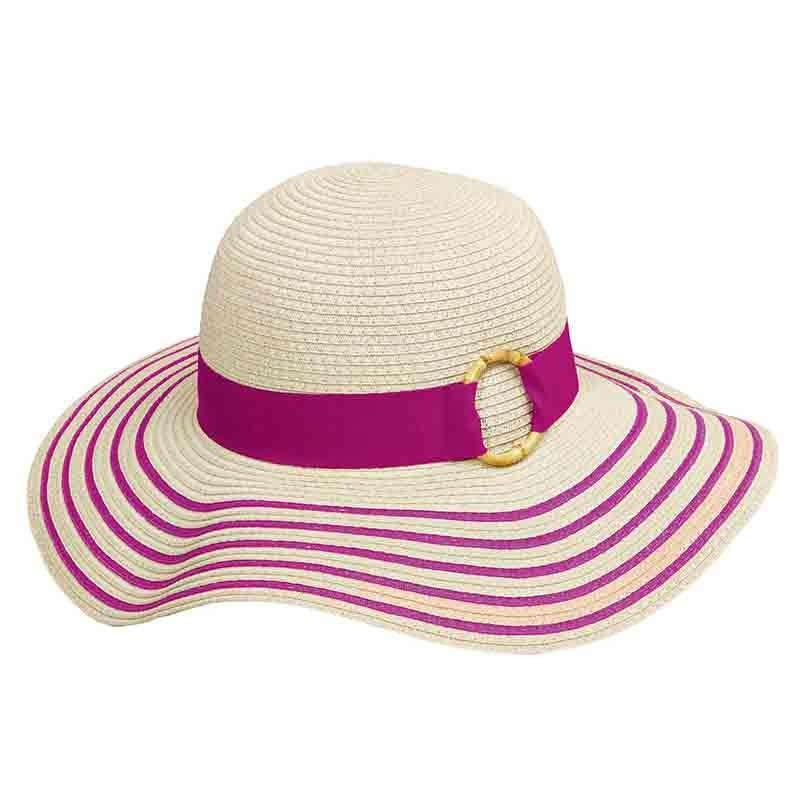 Striped Brim Summer Floppy Hat – Tropical Trends Fuchsia