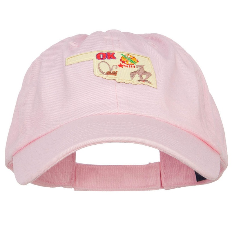 USA State Oklahoma Patched Low Profile Cap Pink One Size