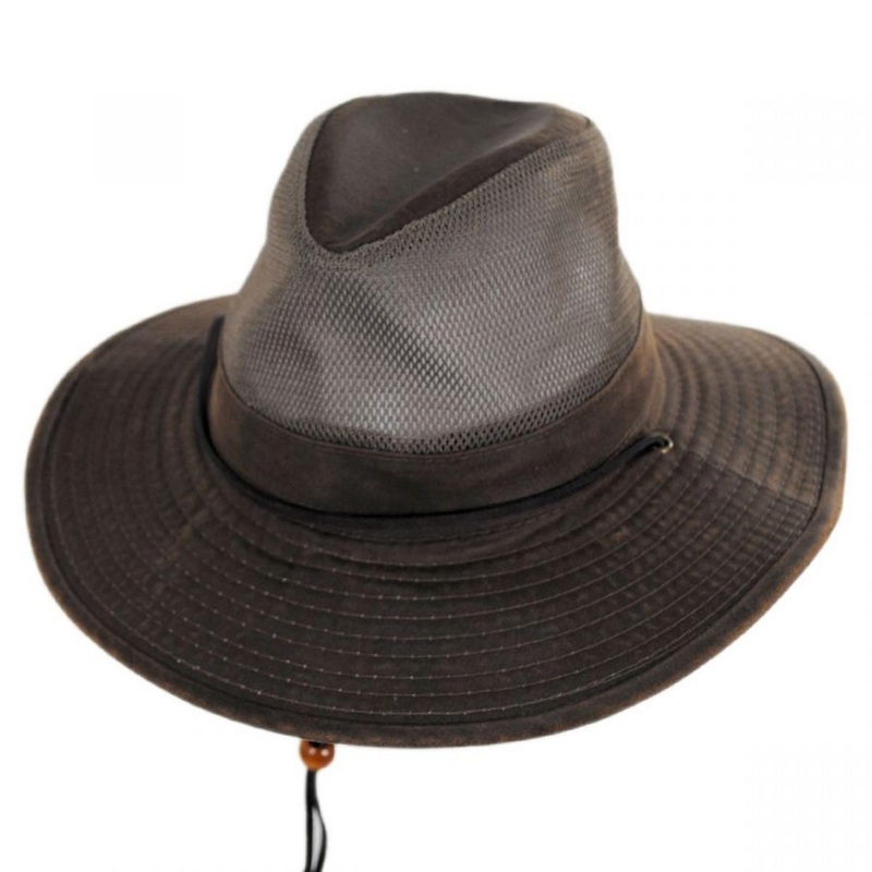 Yargo Weathered Cotton Mesh Blend Aussie Fedora Hat BARK M