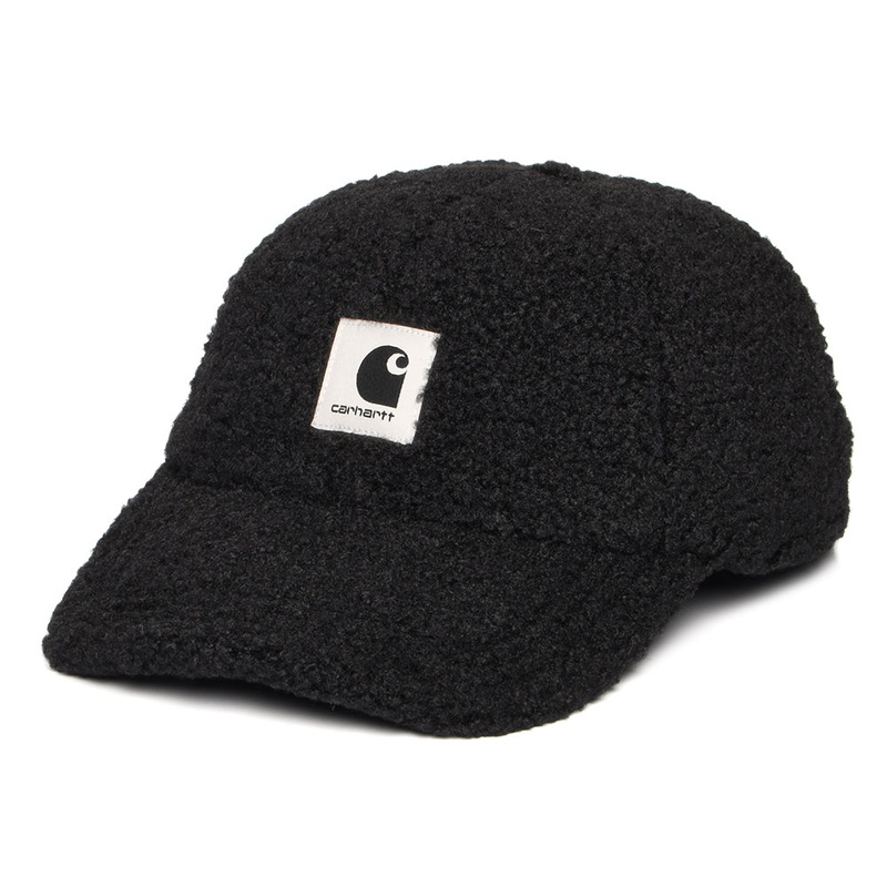 Carhartt WIP Hats Orla Faux Sherpa Baseball Cap – Black Adjustable