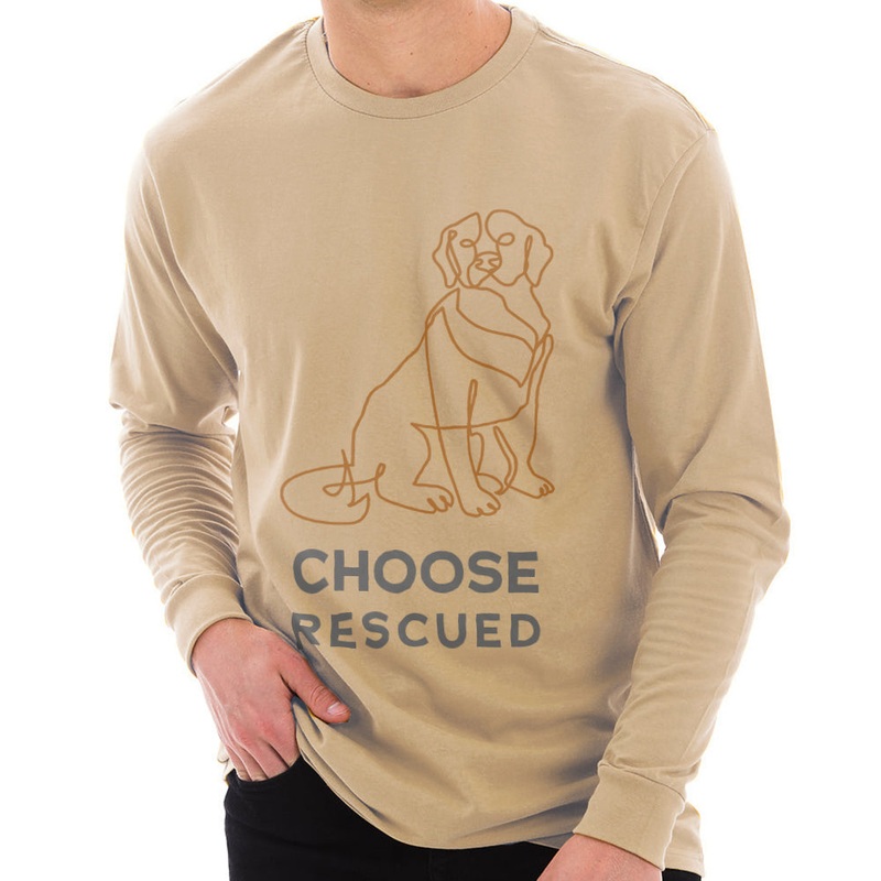 Choose Rescued Ring Spun Cotton Premium Long Sleeve Graphic Shirt Mushroom XS