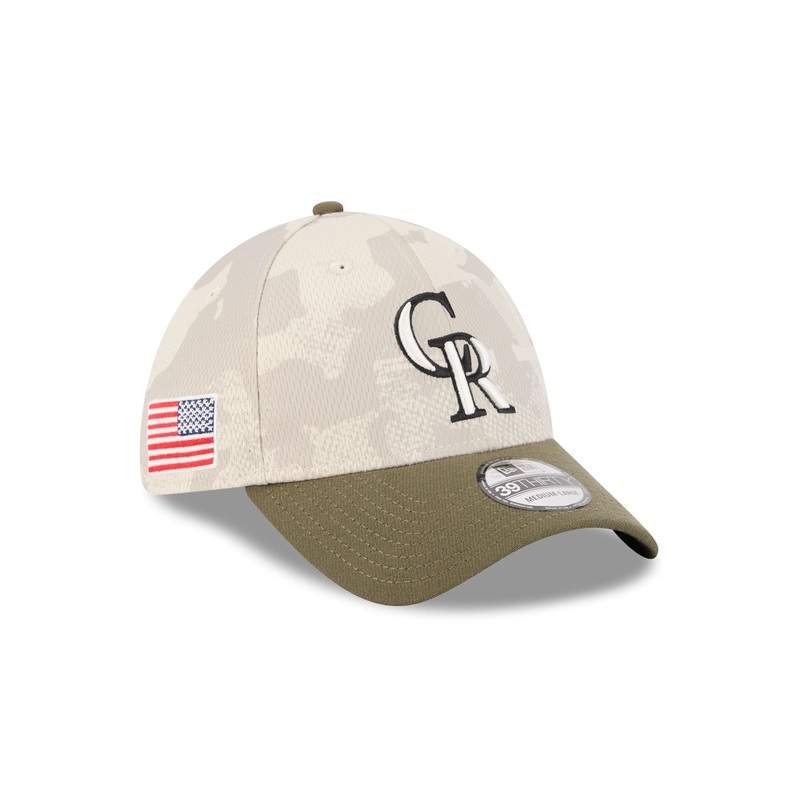 Colorado Rockies Armed Forces Day 2025 39THIRTY Stretch Fit Hat S/M