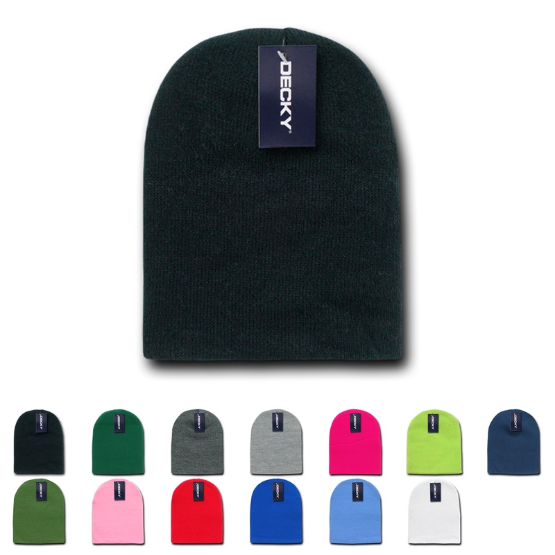 Decky KCS Short Beanie, Blank Knit Cap Forest Green