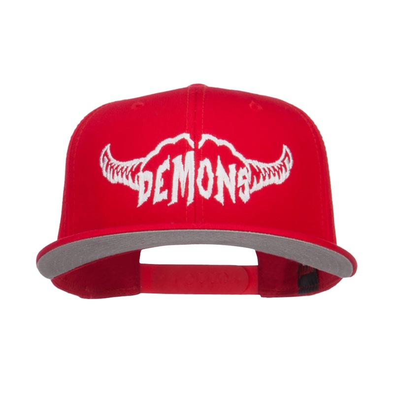Demons Embroidered Cotton Snapback Red One Size
