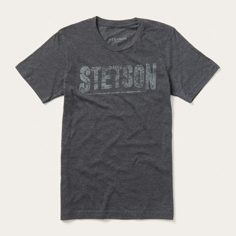 Distressed Stetson Graphic Tee Grey S