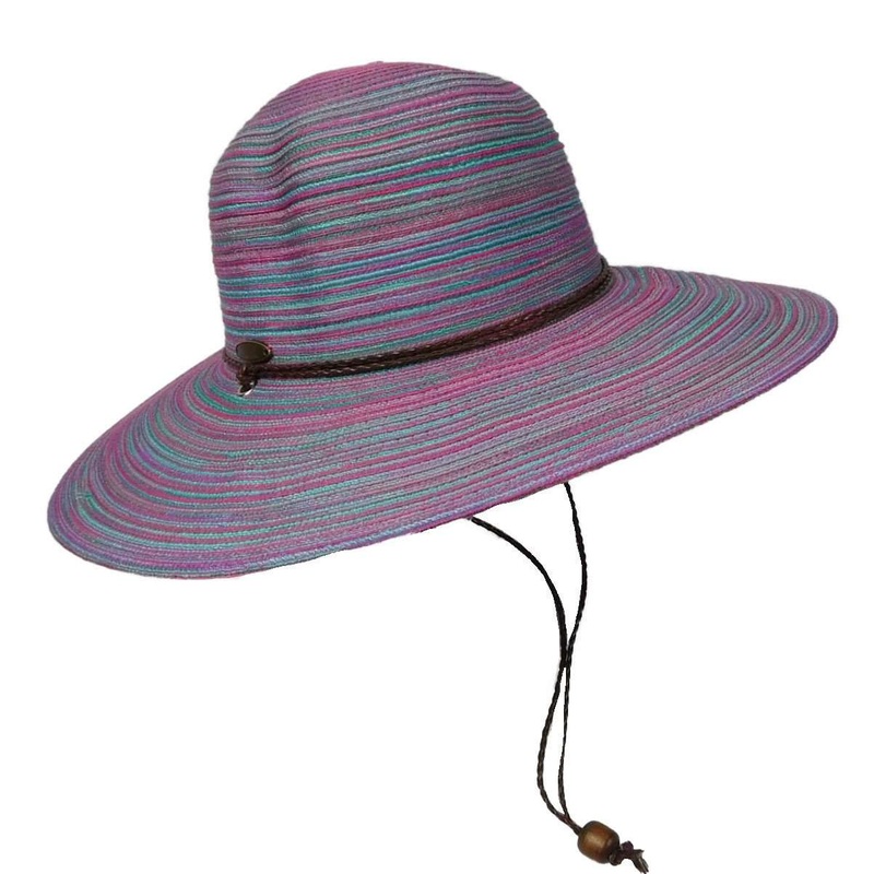 Floppy Hat with Chin Cord by Cappelli Violet Medium (57 cm)