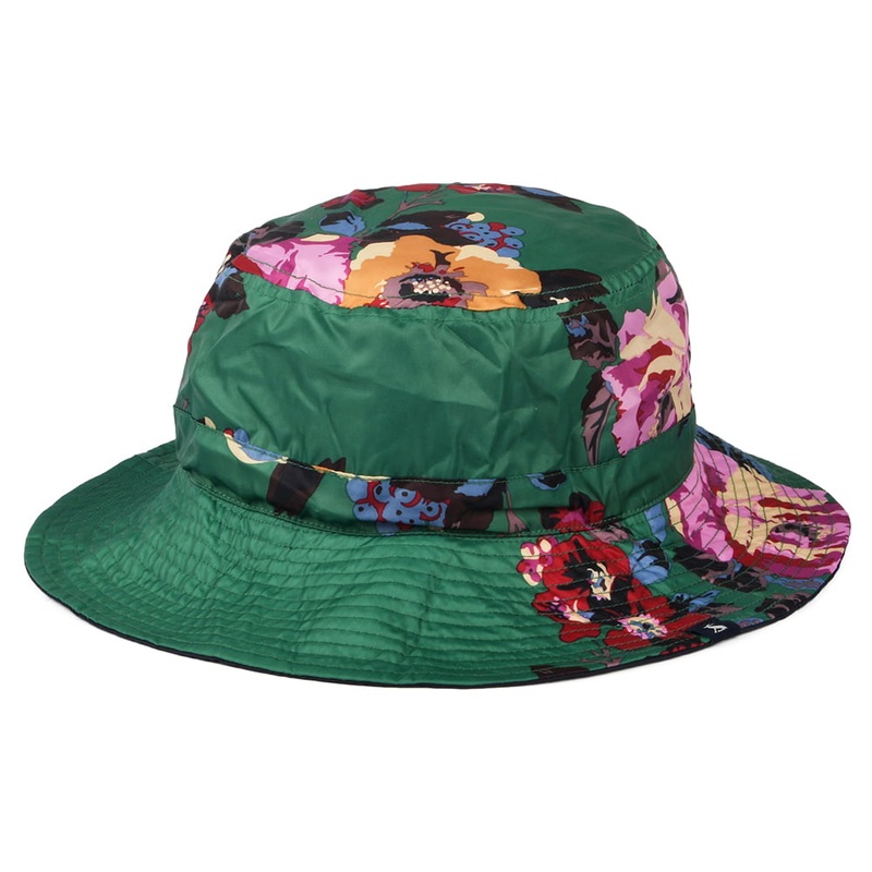 Joules Hats Milport Floral Reversible Rain Hat – Green 1-Size