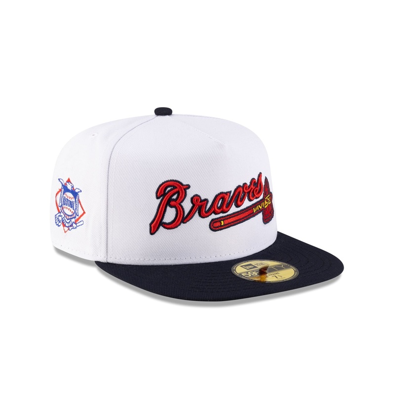 Just Caps League Sidepatch Optic White Atlanta Braves 59FIFTY A-Frame Fitted Hat 7